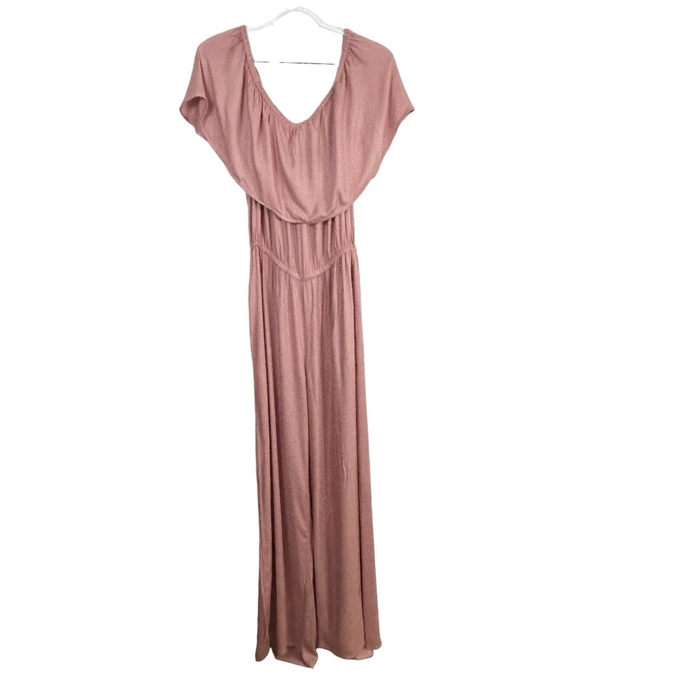 ALTAR'D STATE Pink Jumpsuit S Off Shoulder Wide Leg Coquette Party Feminine - Picture 10 of 12
